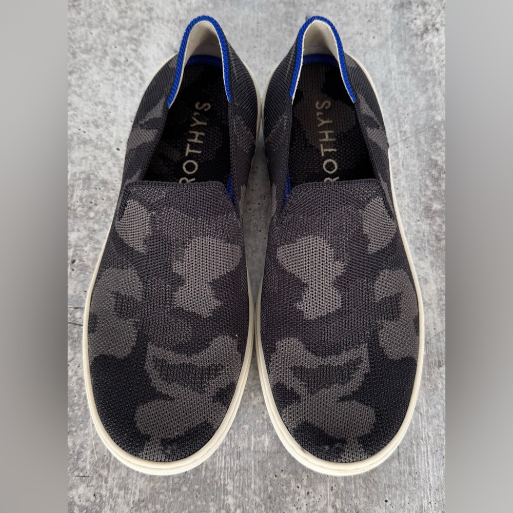 Rothy's The Kids Sneaker Gray Camo Recycled Slip On US Kids Size 5.5